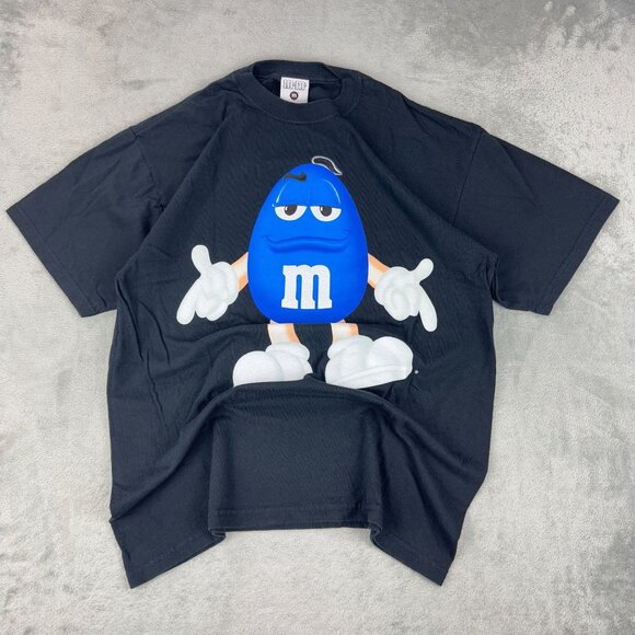Vintage M&Ms Double Sided Tee Blue Character Graphic Streetwear Skater Grunge M - Picture 1 of 8